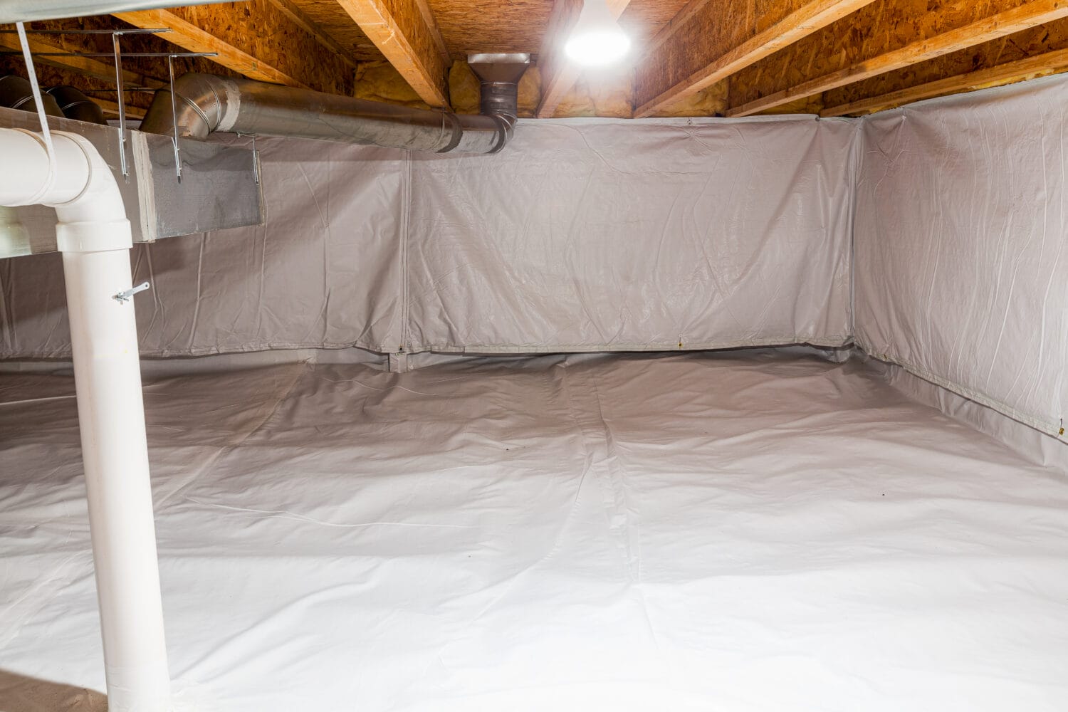 Newly encapsulated Crawlspace in home